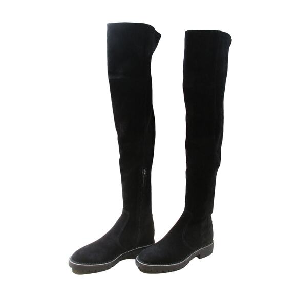 Tory Burch Miller Lug Sole Over The Knee Black Suede Boot Women's Size 6.5M NWOB - Picture 3 of 8
